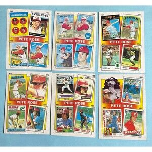 1986 6 cardset-Pete Rose #2-7. The Pete Rose Years (guc)